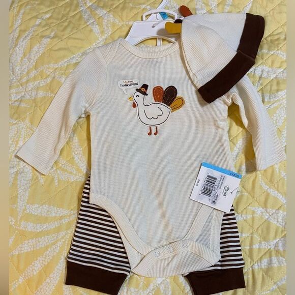 Little Me Romper First Thanksgiving Size 6 Months New With Tags - Picture 1 of 6